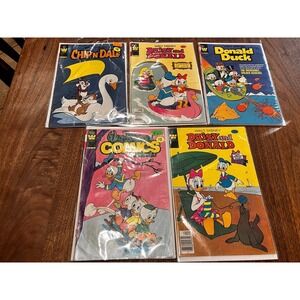 Walt Disney Comics VTG‎ Donald Chip Dale Scrooge Huey Lot of 5